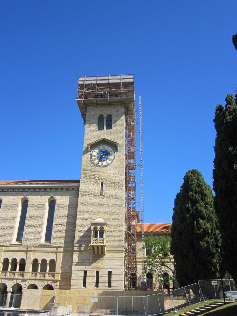 Picture of UWA Clock Tower -1 and our scaffolding