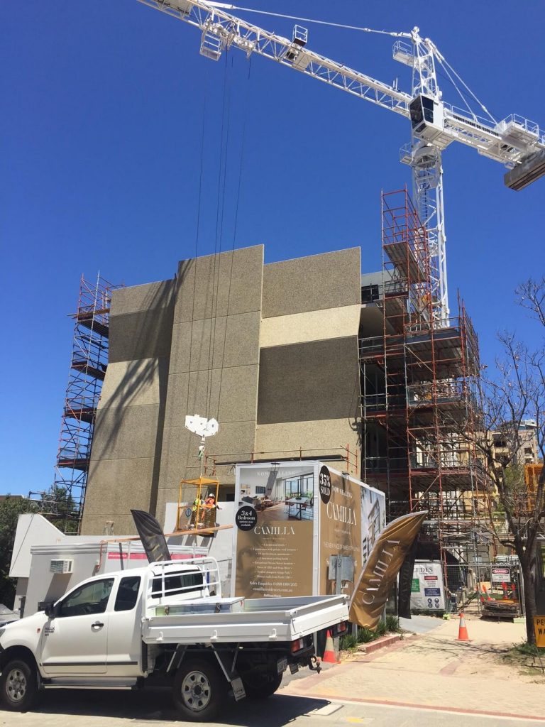 Our scaffolding at the Mount Road site.